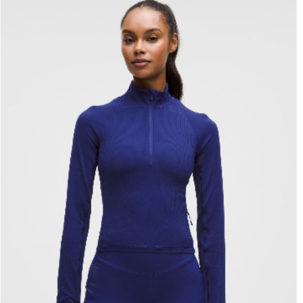 Lululemon it’s rulu ribbed cropped half zip